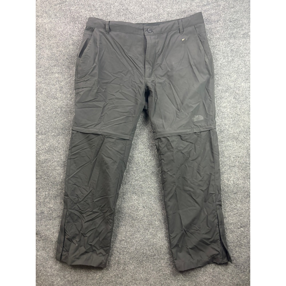The North Face Convertible Pants Mens 38 Short Gray Ripstop Hiking Cargo